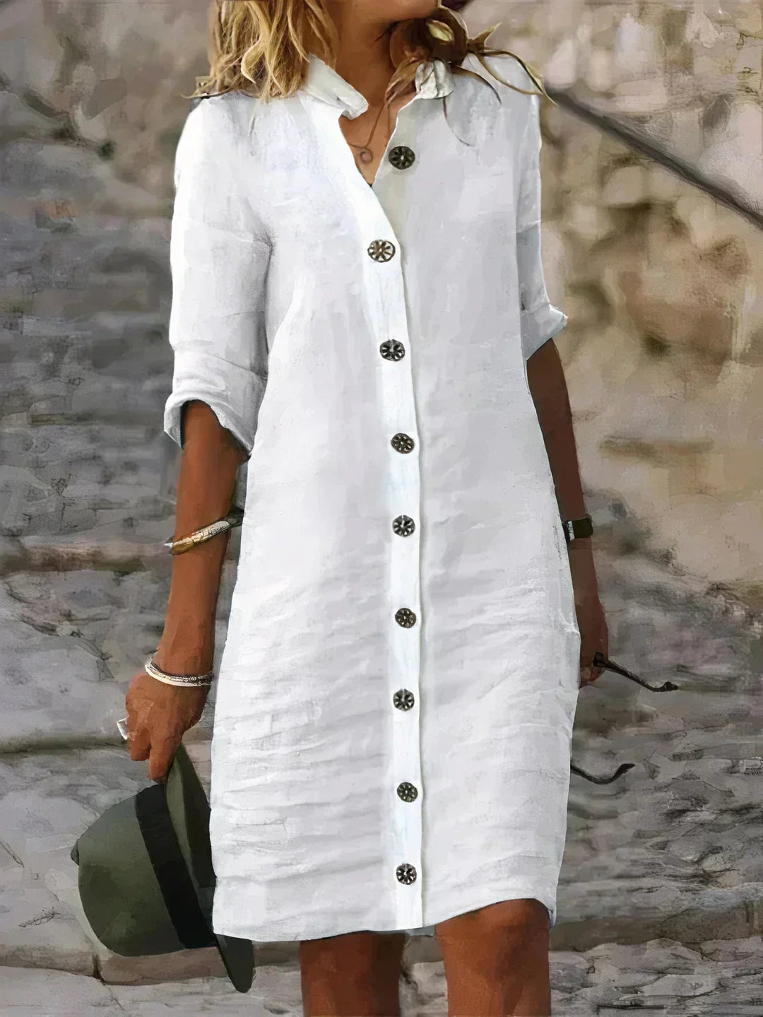 Davy | Women's Button-Front Midi Shirt Dress