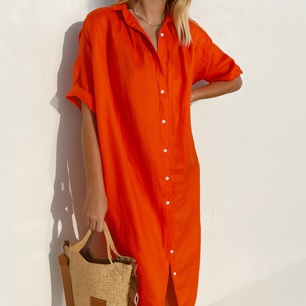 Davy | Women's Button-Front Midi Shirt Dress