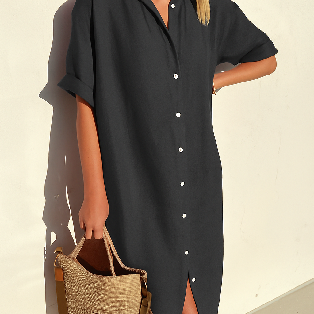Davy | Women's Button-Front Midi Shirt Dress