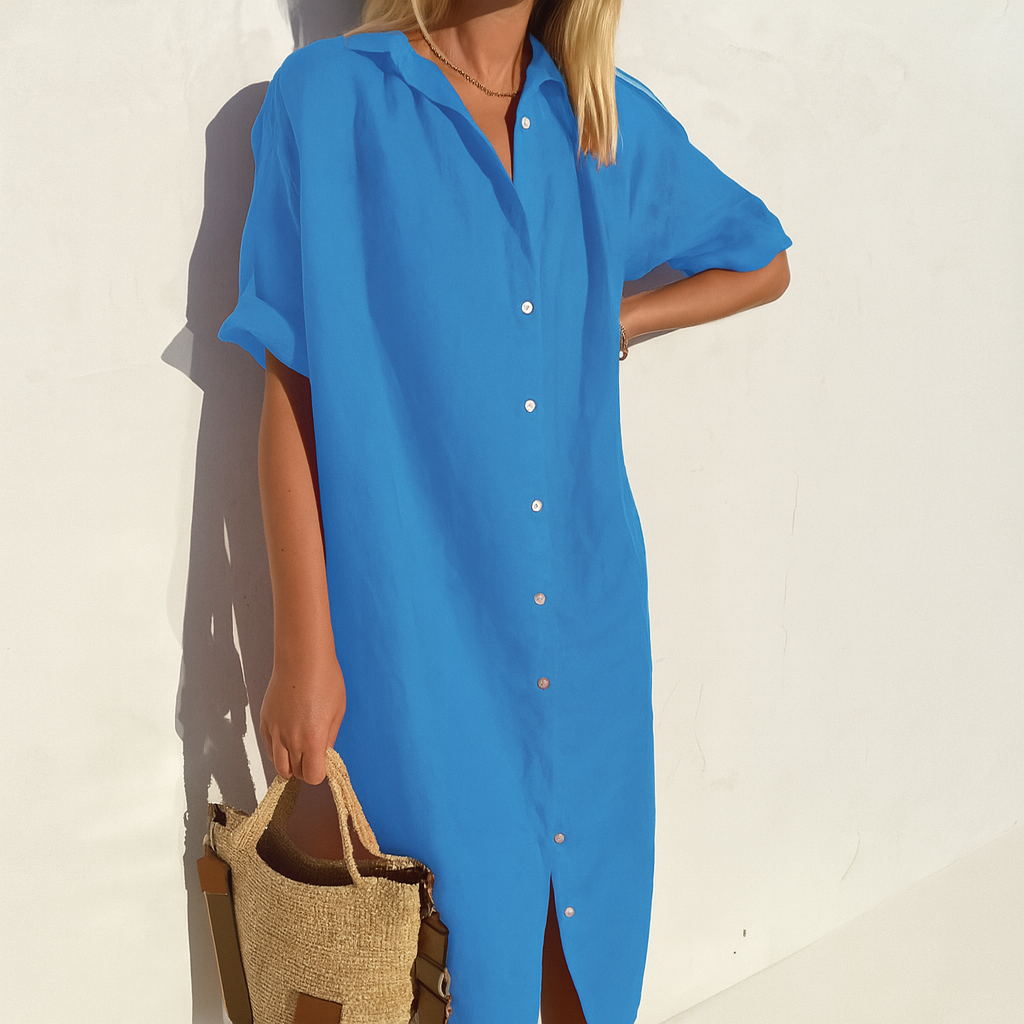 Davy | Women's Button-Front Midi Shirt Dress