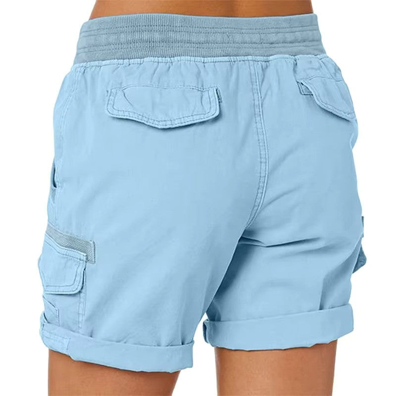 Davy | Women's Cargo Beach Shorts with Drawstring Waist
