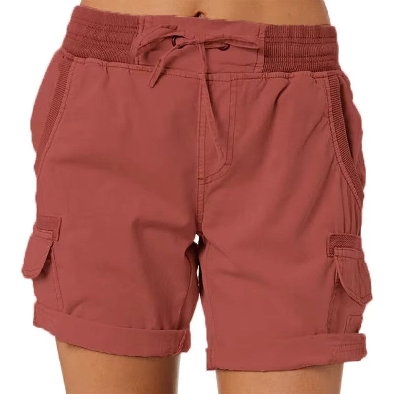 Davy | Women's Cargo Beach Shorts with Drawstring Waist