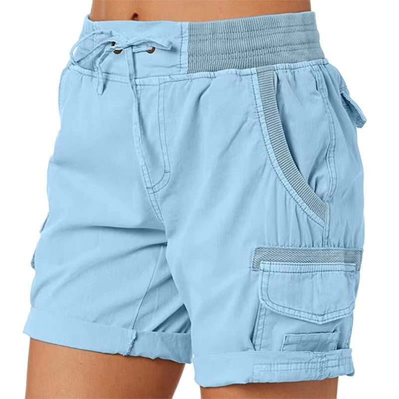 Davy | Women's Cargo Beach Shorts with Drawstring Waist