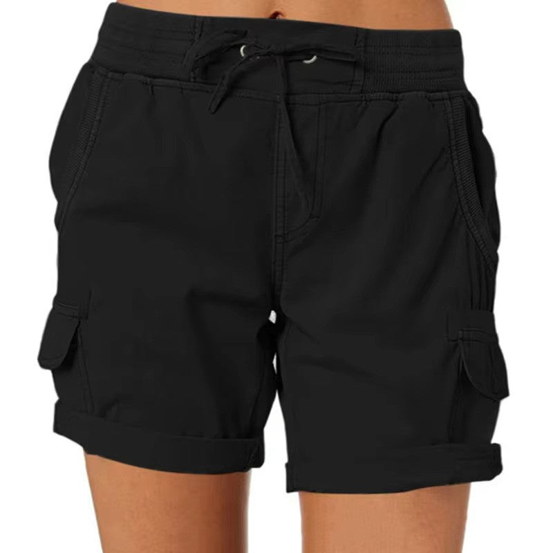 Davy | Women's Cargo Beach Shorts with Drawstring Waist
