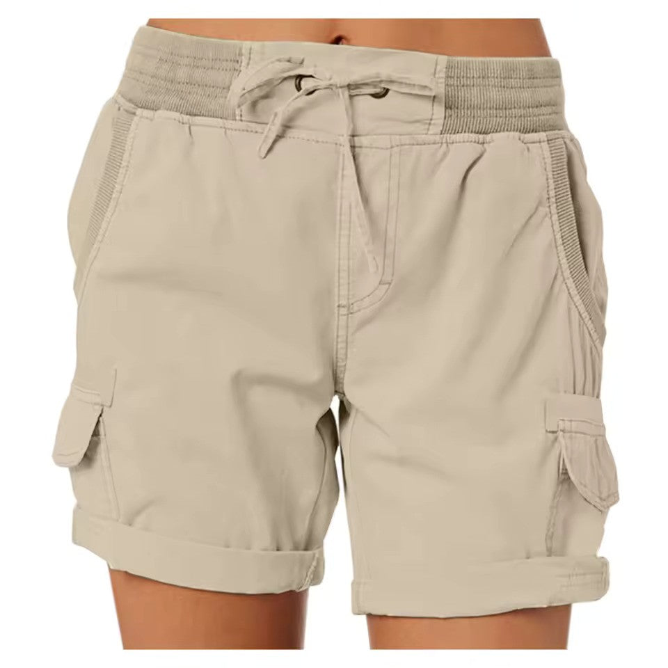 Davy | Women's Cargo Beach Shorts with Drawstring Waist