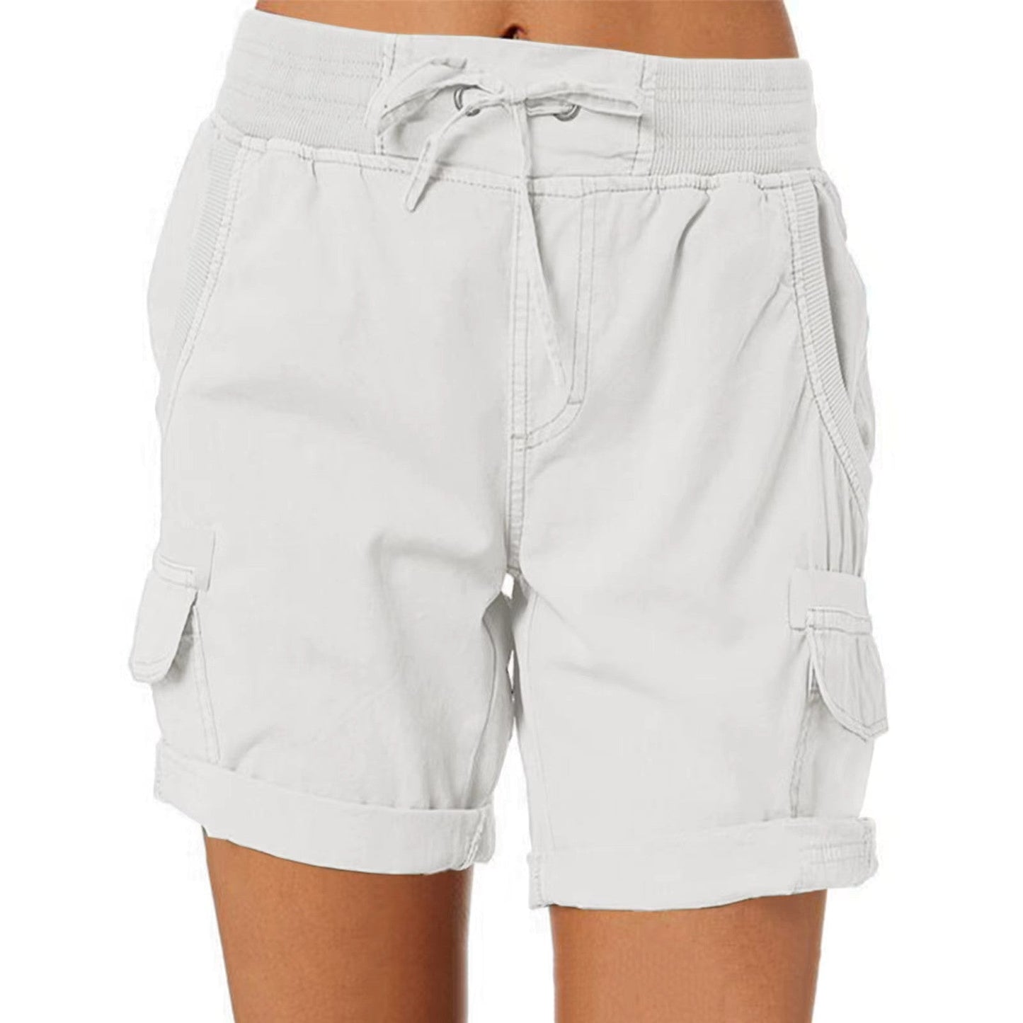 Davy | Women's Cargo Beach Shorts with Drawstring Waist