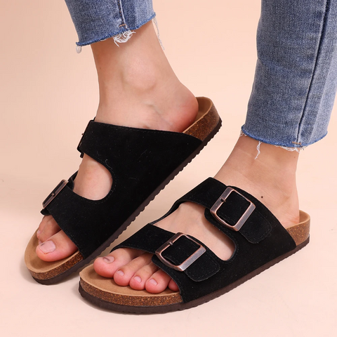 Davy | Women's Comfort Slides with Cork Footbed