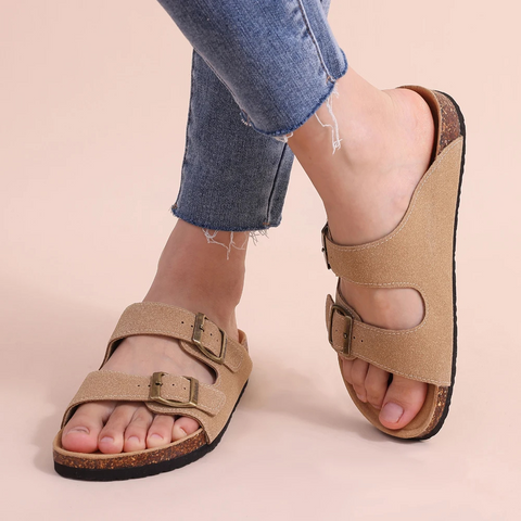 Davy | Women's Comfort Slides with Cork Footbed
