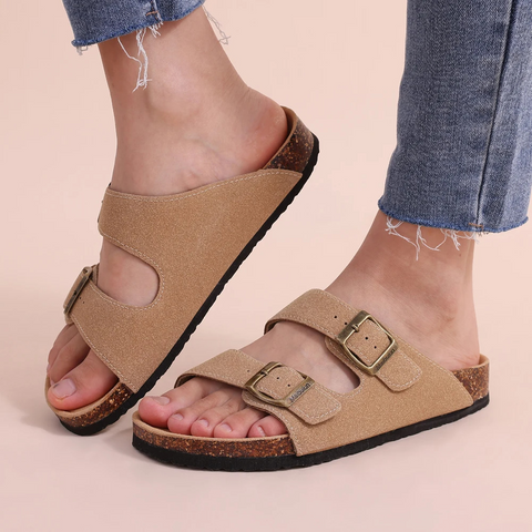 Davy | Women's Comfort Slides with Cork Footbed