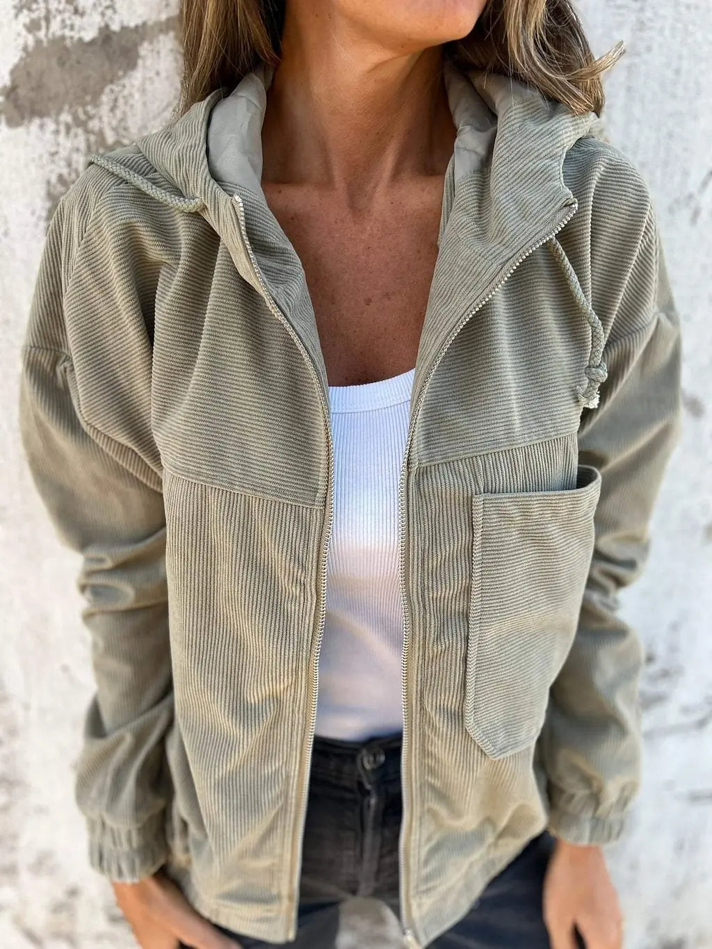 Davy | Women's Corduroy Jacket with Hood
