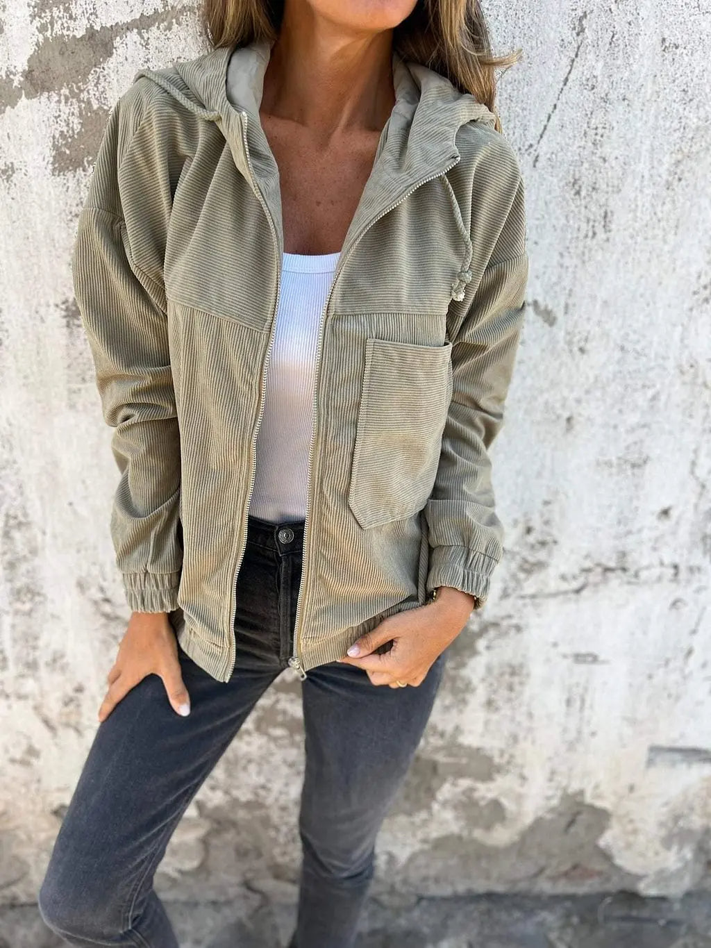 Davy | Women's Corduroy Jacket with Hood