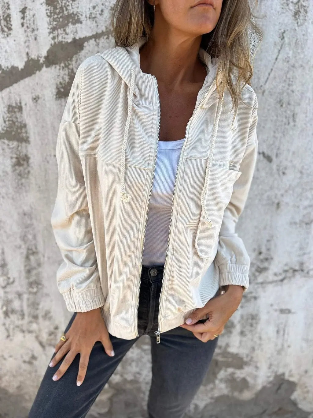 Davy | Women's Corduroy Jacket with Hood