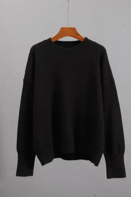 Davy | Women's Crew Neck Sweater with Ribbed Cuffs