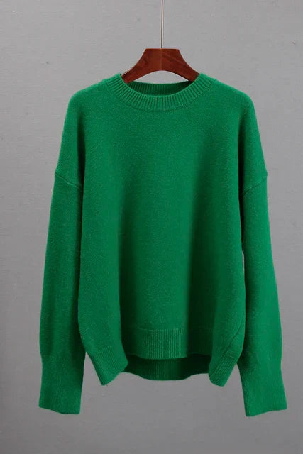 Davy | Women's Crew Neck Sweater with Ribbed Cuffs