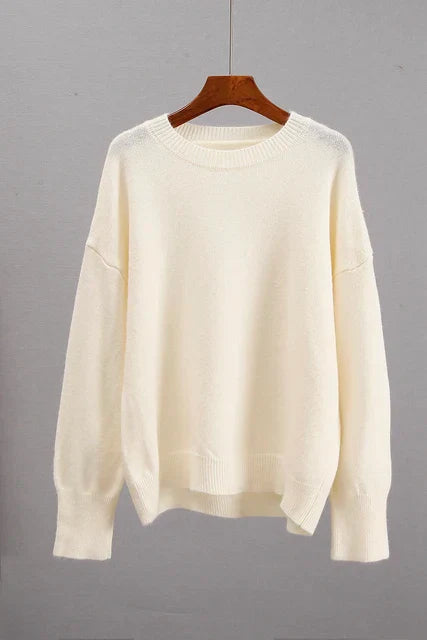 Davy | Women's Crew Neck Sweater with Ribbed Cuffs