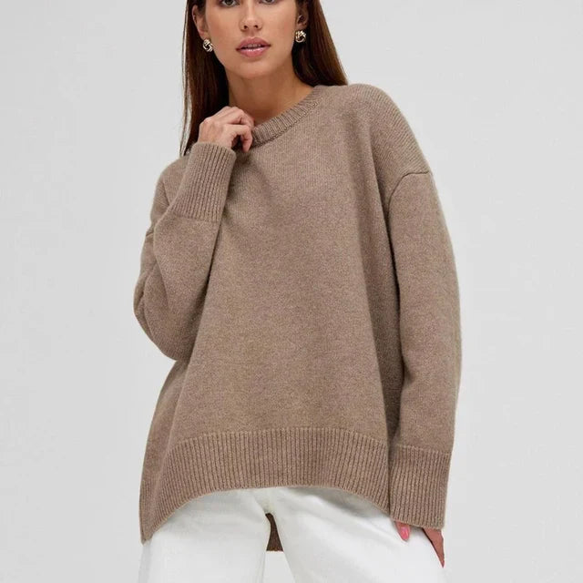 Davy | Women's Crew Neck Sweater with Ribbed Cuffs
