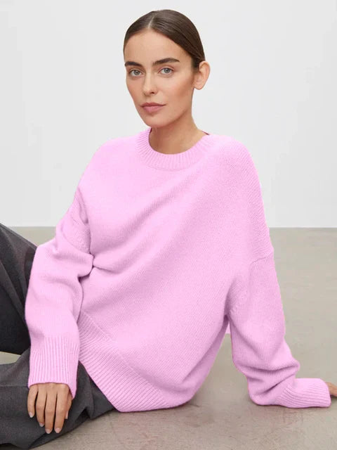 Davy | Women's Crew Neck Sweater with Ribbed Cuffs