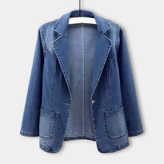 Davy | Women's Denim Blazer with Flap Pockets