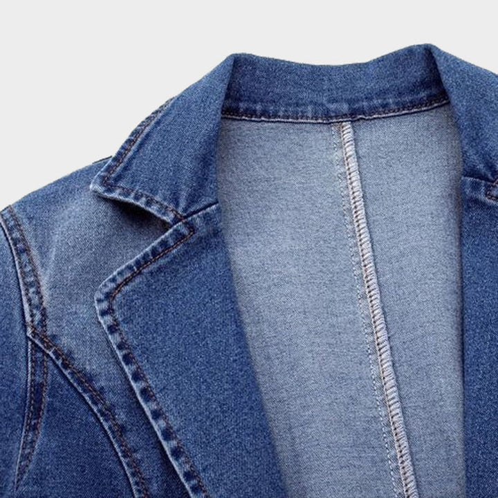 Davy | Women's Denim Blazer with Flap Pockets