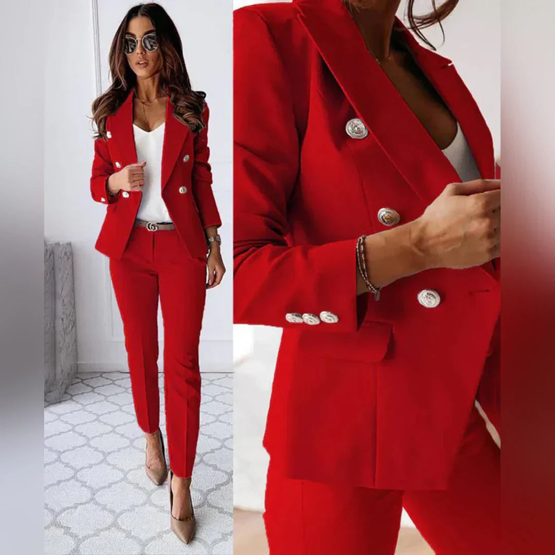Davy | Women's Double-Breasted Blazer Pant Suit