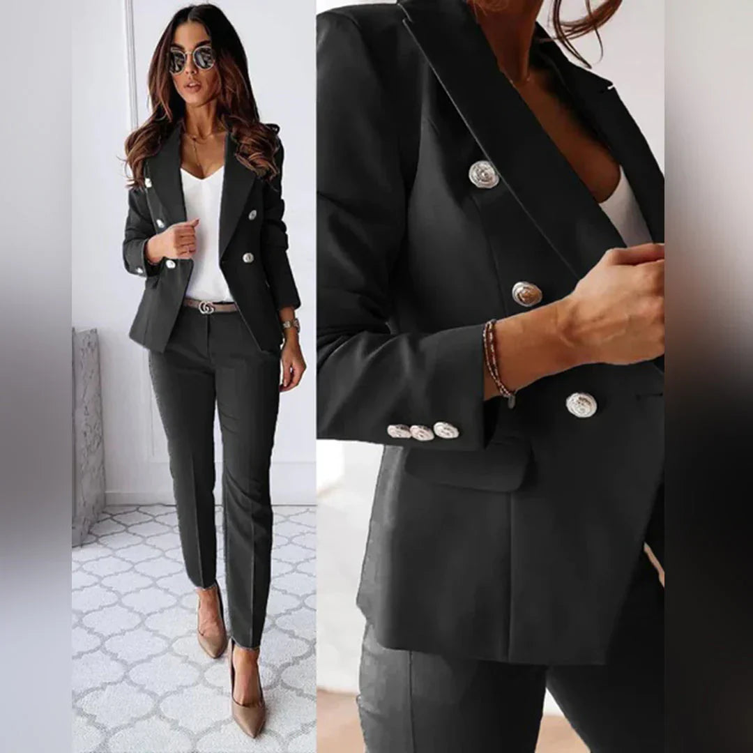 Davy | Women's Double-Breasted Blazer Pant Suit