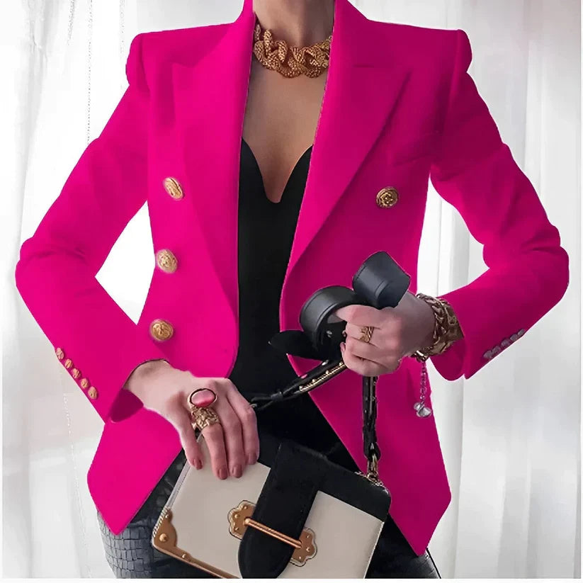 Davy | Women's Double-Breasted Blazer with Gold Buttons