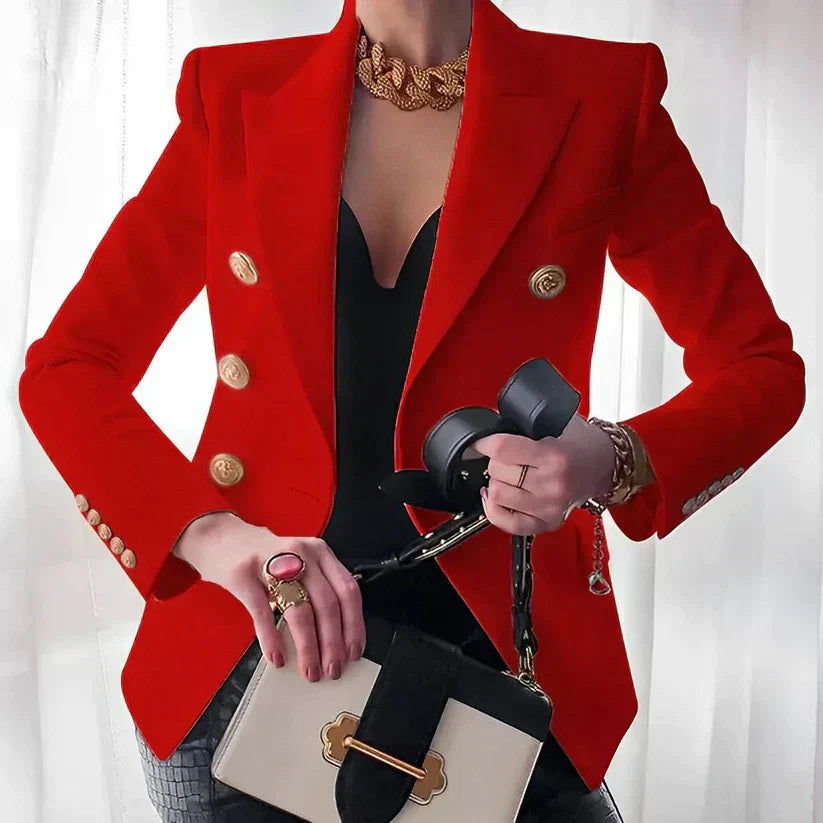 Davy | Women's Double-Breasted Blazer with Gold Buttons