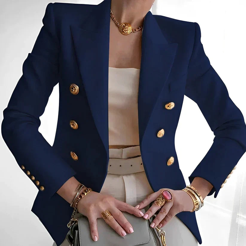 Davy | Women's Double-Breasted Blazer with Gold Buttons
