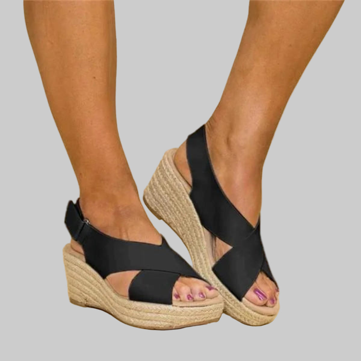 Davy | Women's Espadrille Wedge Sandals with Crisscross Straps
