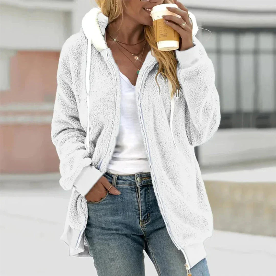 Davy | Women's Fleece Zip-Up Hoodie with Drawstring Hood