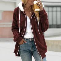 Sudadera con capucha de forro polar suave para mujer