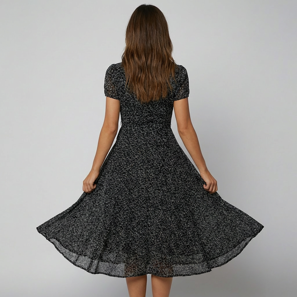 Davy | Women's Floral A-line V-neck Midi Dress