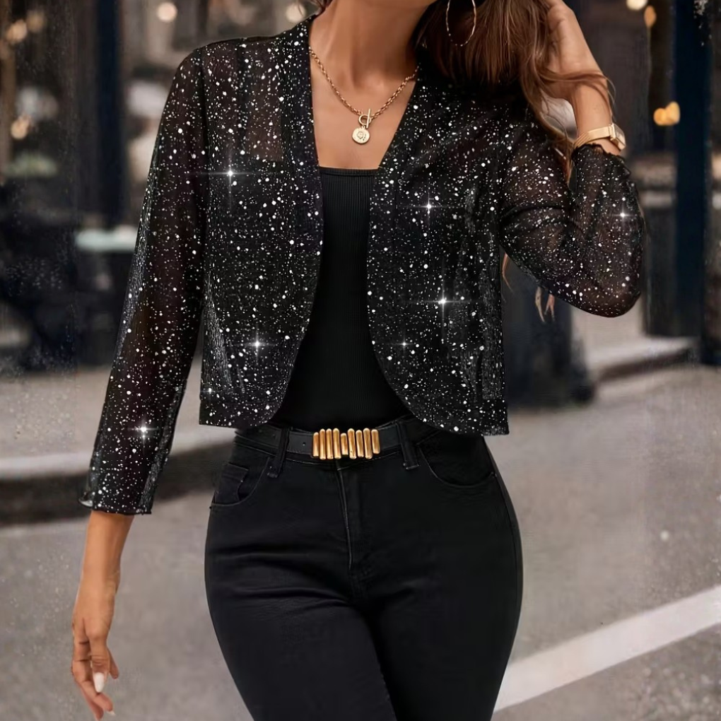Davy | Women's Glitter Cardigan Open Front Bolero