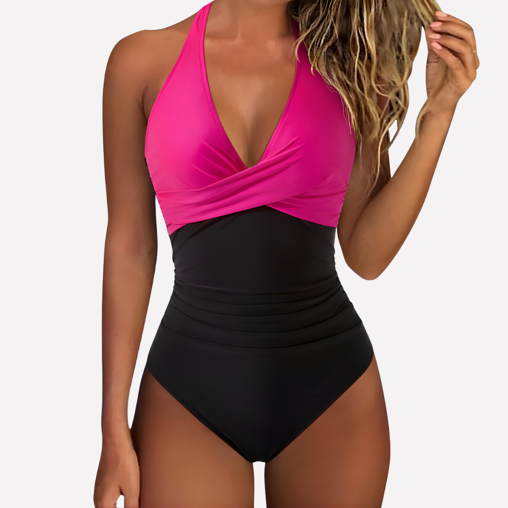 Davy | Women's Halter Neck One-Piece Swimsuit with Twist Front