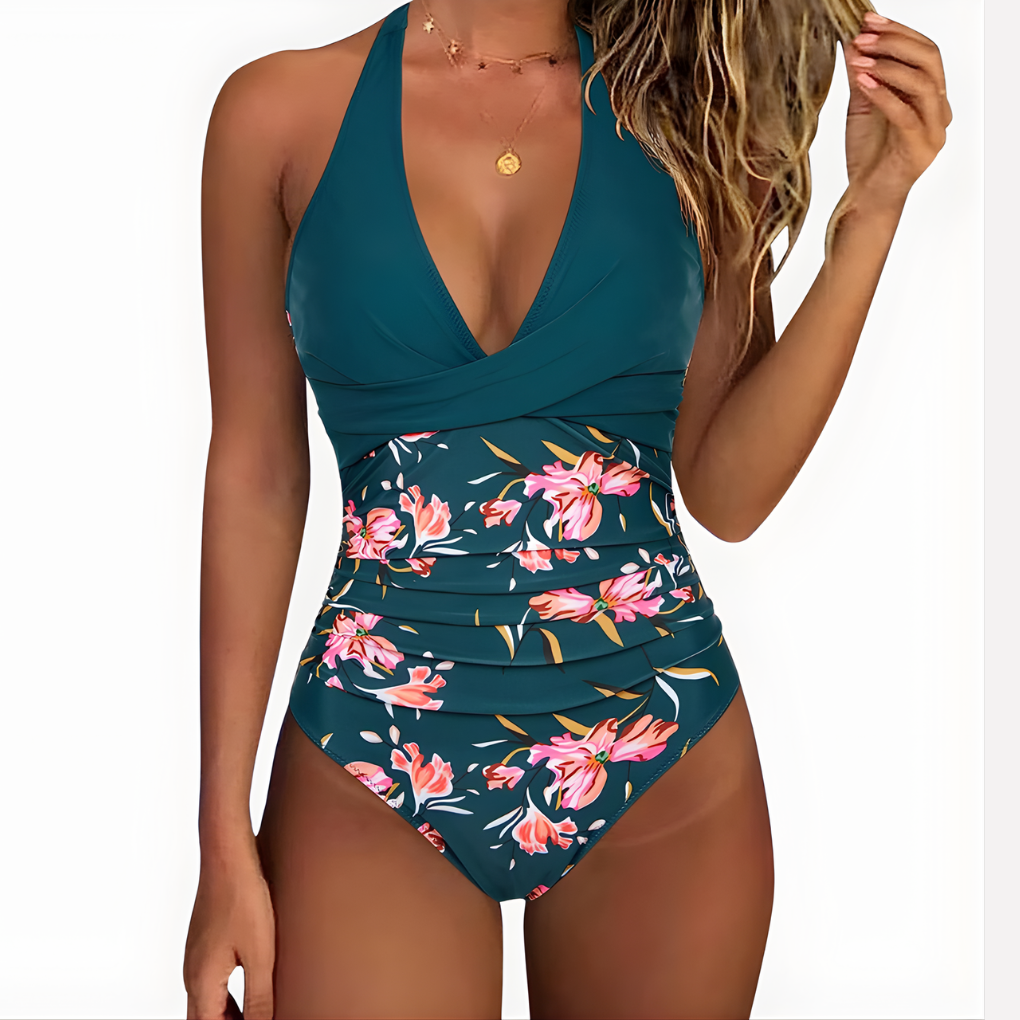 Davy | Women's Halter Neck One-Piece Swimsuit with Twist Front