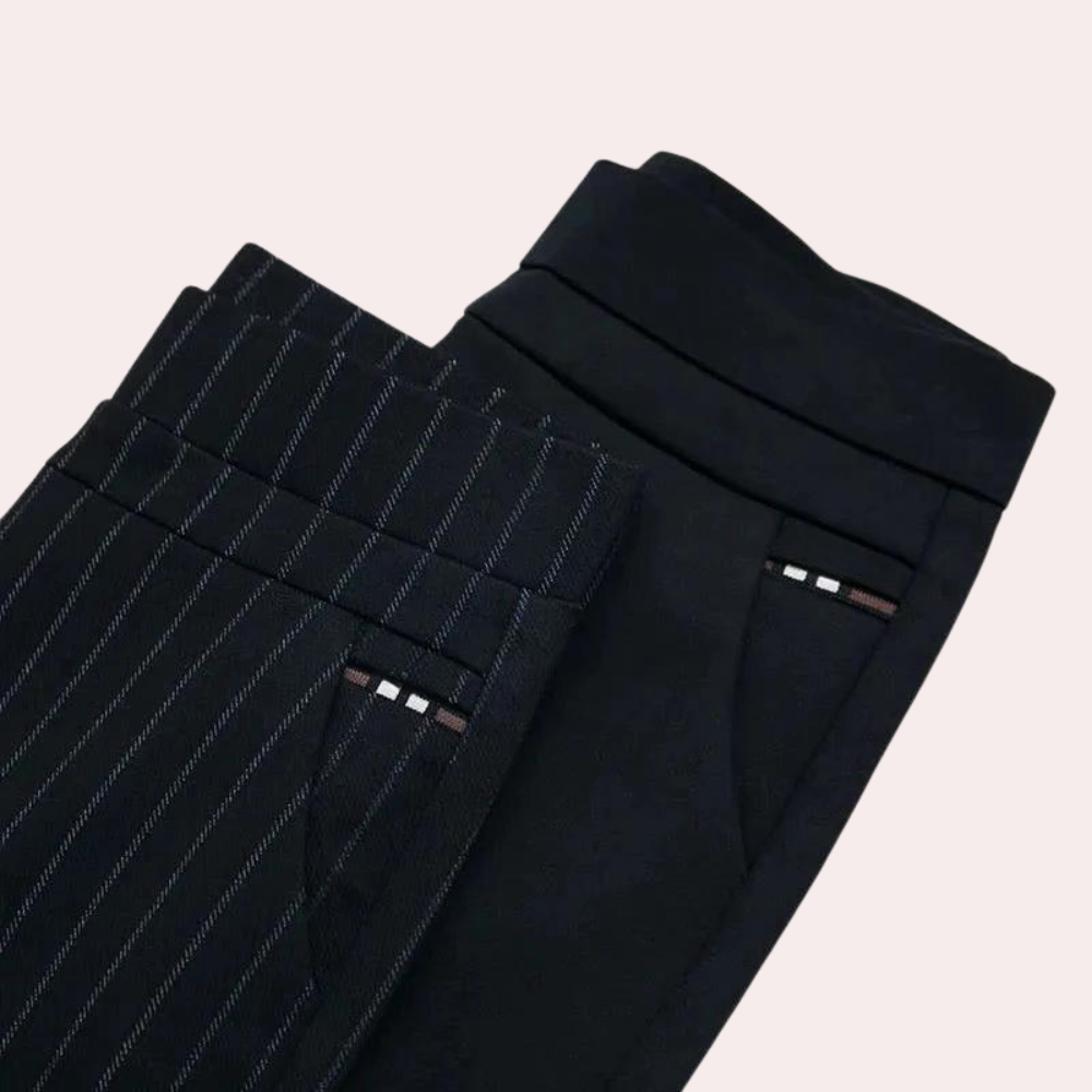 Davy | Women's High Waisted Stretchy Pants with Pinstripes