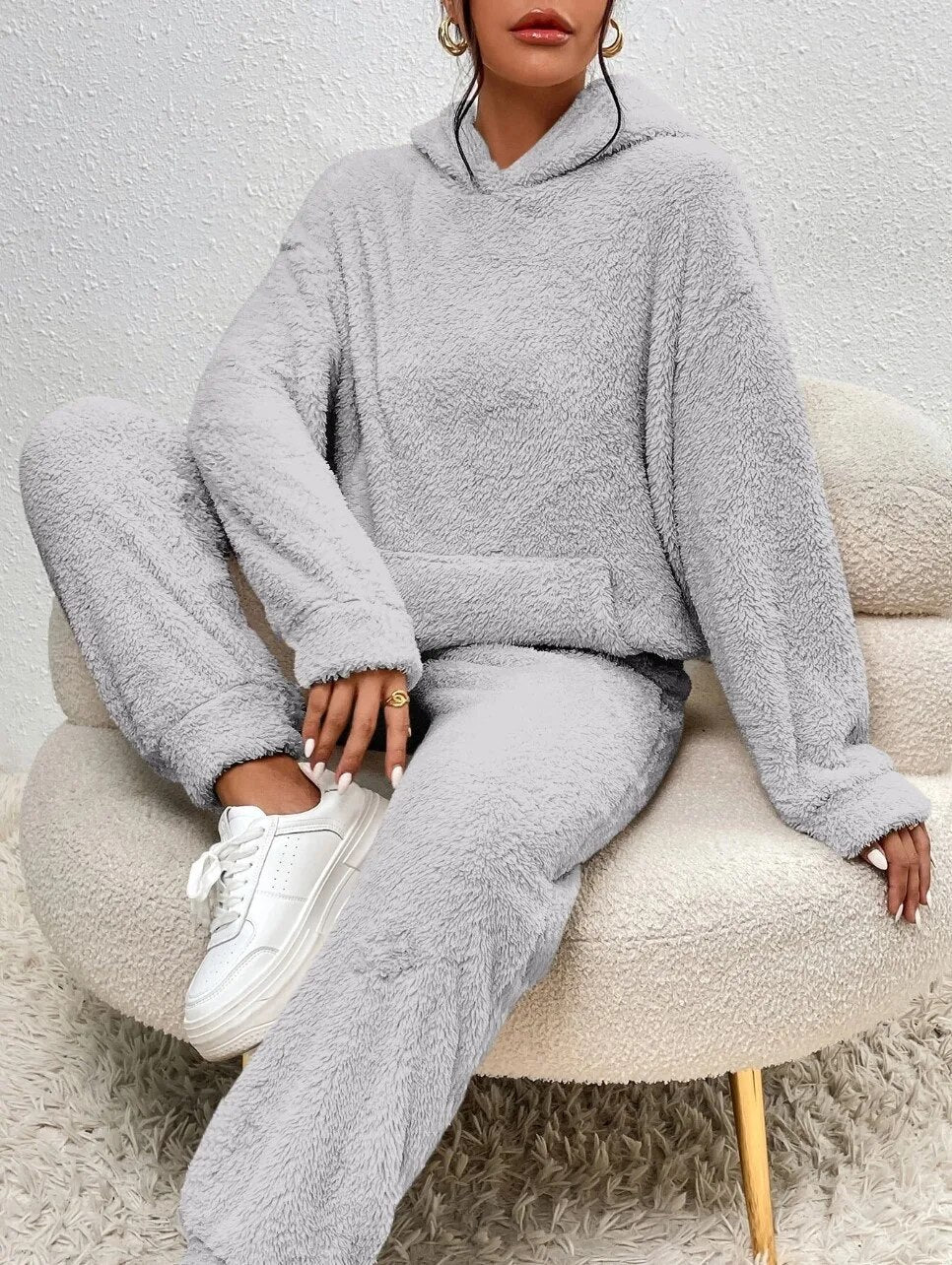 Davy | Women's Hooded Loungewear Set Plush Sweatshirt & Pants