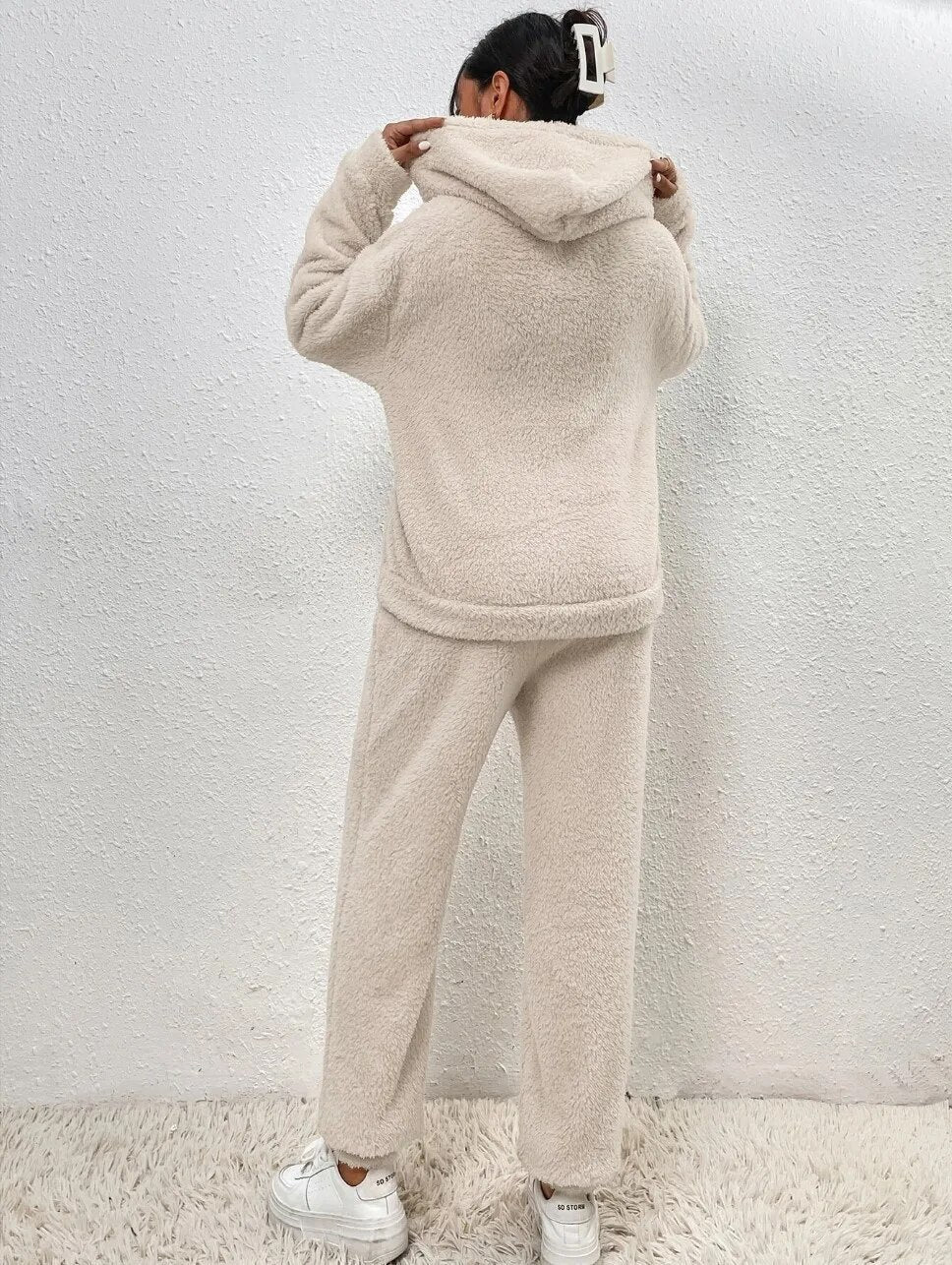 Davy | Women's Hooded Loungewear Set Plush Sweatshirt & Pants