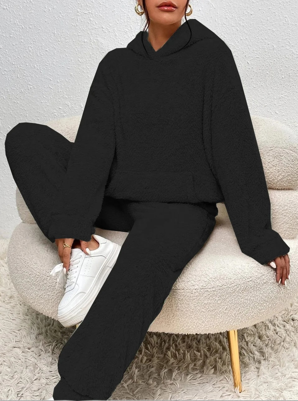 Davy | Women's Hooded Loungewear Set Plush Sweatshirt & Pants