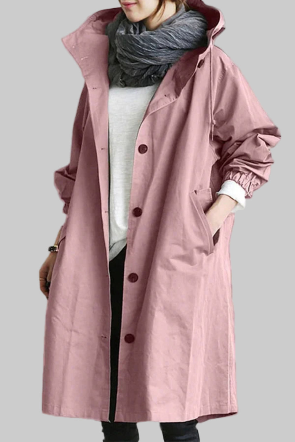 Davy | Women's Hooded Trench Coat - Oversized Relaxed Fit