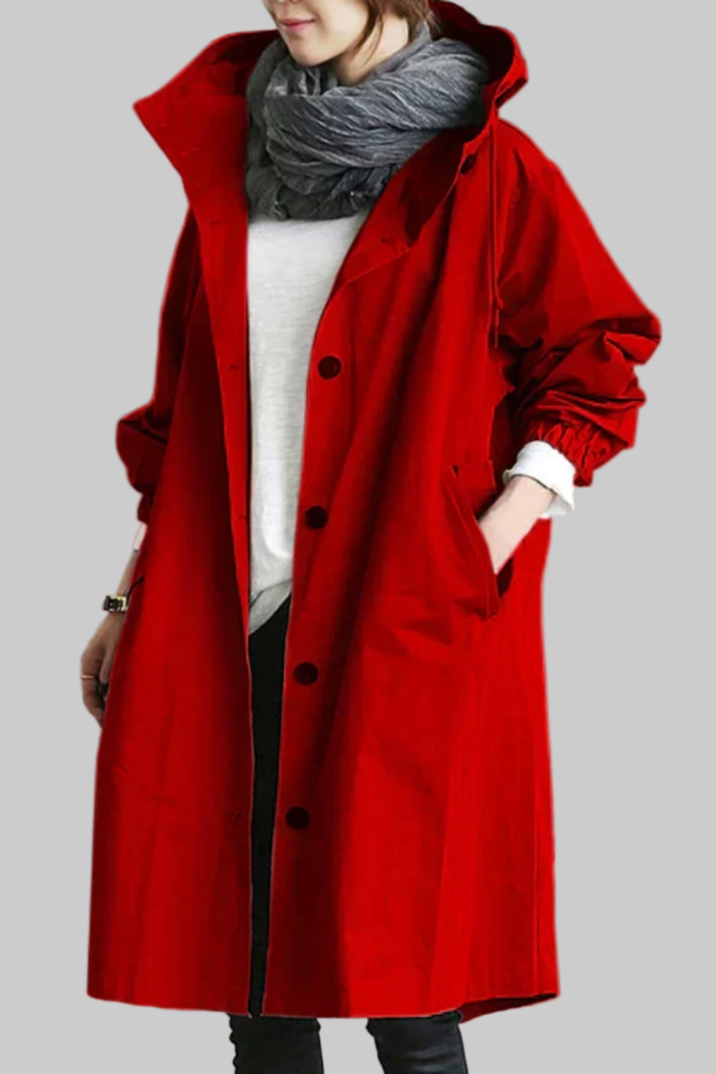 Davy | Women's Hooded Trench Coat - Oversized Relaxed Fit