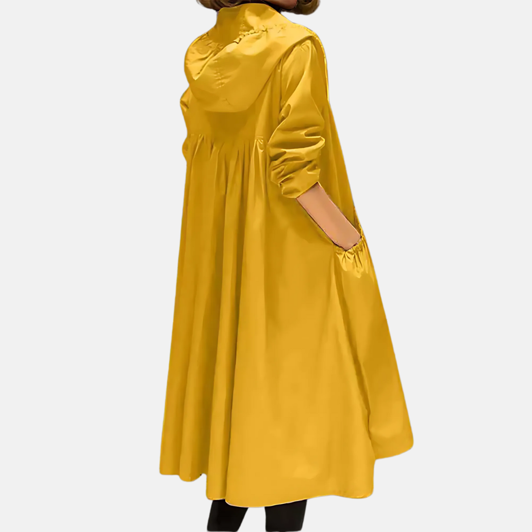 Davy | Women's Knee Length Hooded Rain Jacket