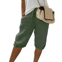 Pantalones cómodos hasta la rodilla con cordón