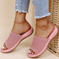 Mules ouvertes en tricot respirant pour femme