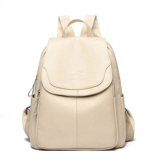 Davy | Women's Leather Backpack with Flap Closure