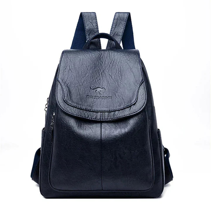 Davy | Women's Leather Backpack with Flap Closure