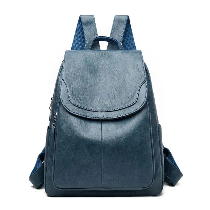Davy | Women's Leather Backpack with Flap Top