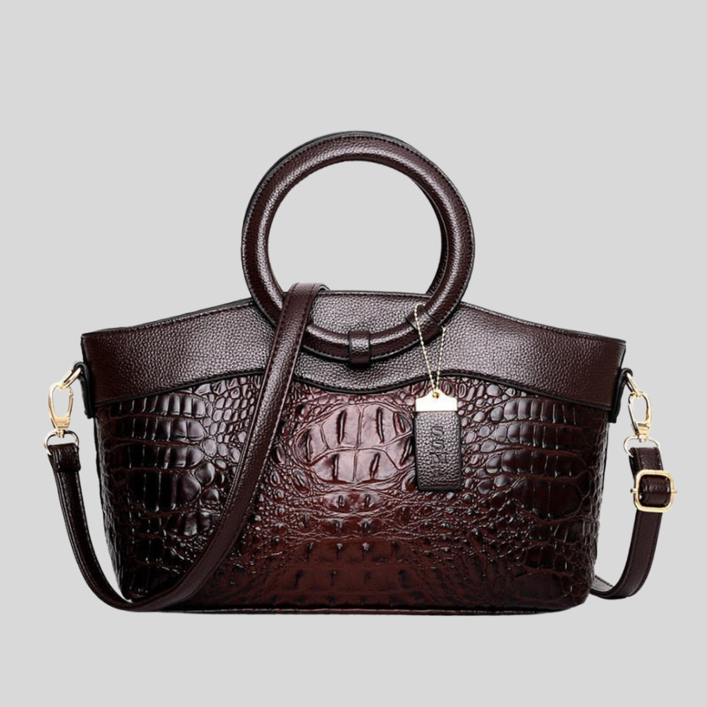 Davy | Women's Leather Bag with Crocodile Embossing