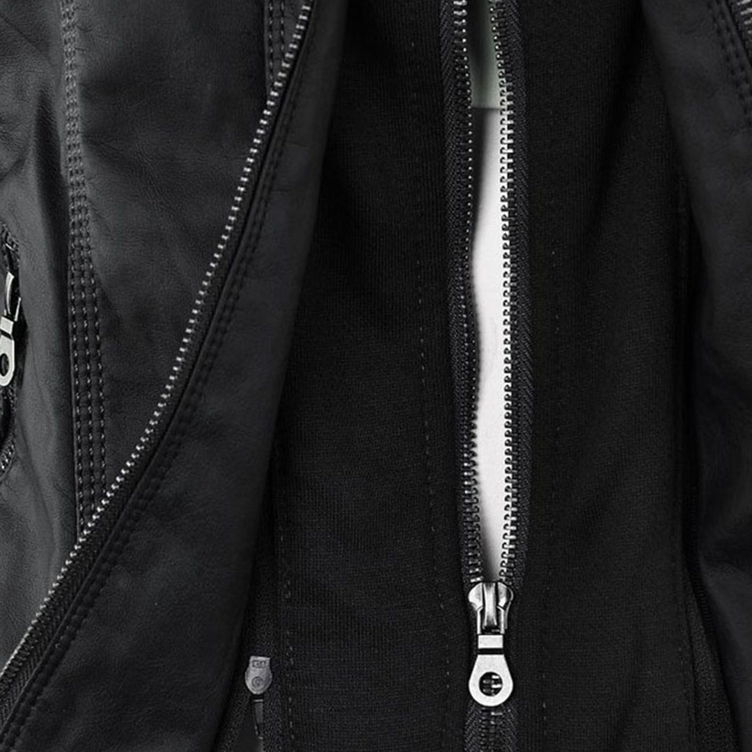 Davy - Women's Leather Jacket with Hood