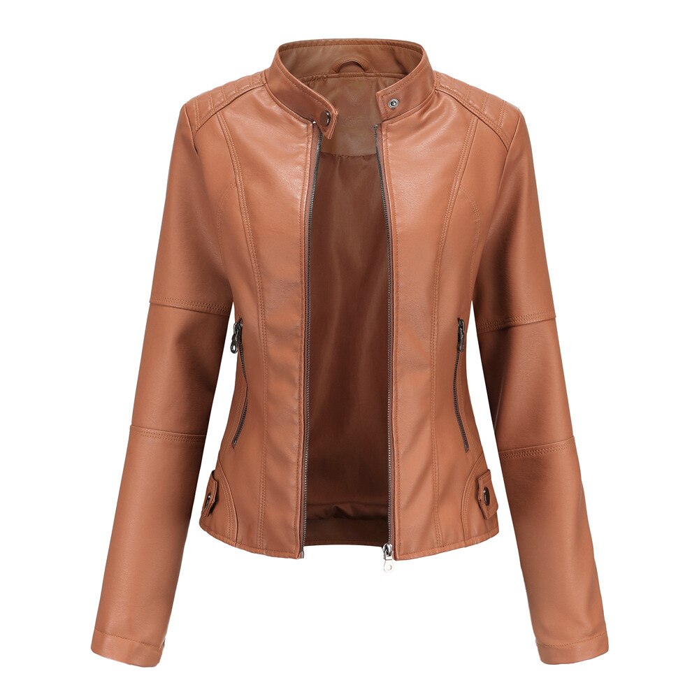 Davy Women's Leather Jacket with Mao
